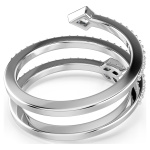 Idyllia motif ringMixed cuts, Arrow, White, Rhodium plated